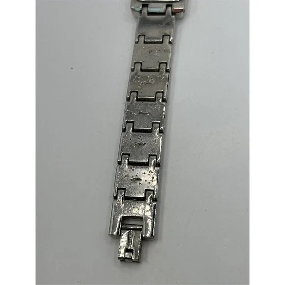 Merona Women's Tank Quartz Watch Silver Tone 7.5" Band 19mm Case-‎ New Battery - Picture 9 of 9